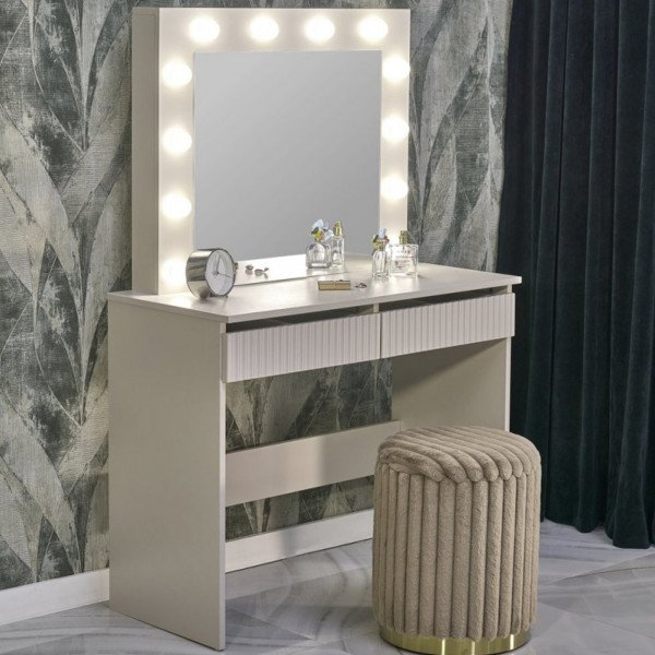 SPOTLIGHT modern fésülködőasztal LED világítással – kasmír – 94 cm