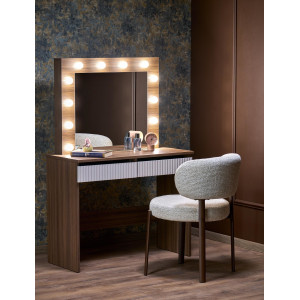 SPOTLIGHT modern fésülködőasztal LED világítással – kasmír / dió – 94 cm