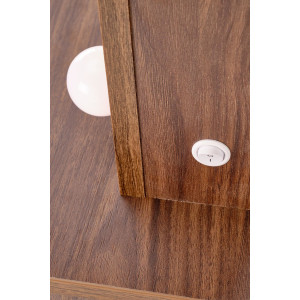 SPOTLIGHT modern fésülködőasztal LED világítással – kasmír / dió – 94 cm
