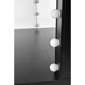 SPOTLIGHT XL modern fésülködőasztal LED világítással – fekete – 120 cm