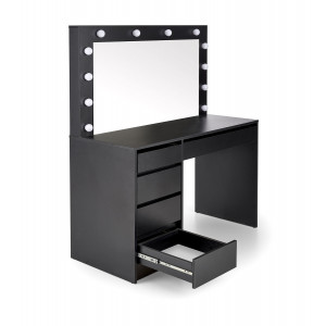 SPOTLIGHT XL modern fésülködőasztal LED világítással – fekete – 120 cm