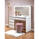 SPOTLIGHT XL modern fésülködőasztal LED világítással – fehér – 120 cm