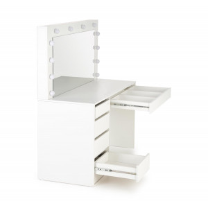 SPOTLIGHT XL modern fésülködőasztal LED világítással – fehér – 120 cm
