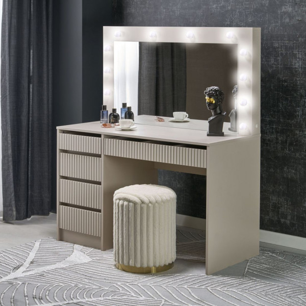 SPOTLIGHT  XL modern fésülködőasztal LED világítással – kasmír – 120 cm