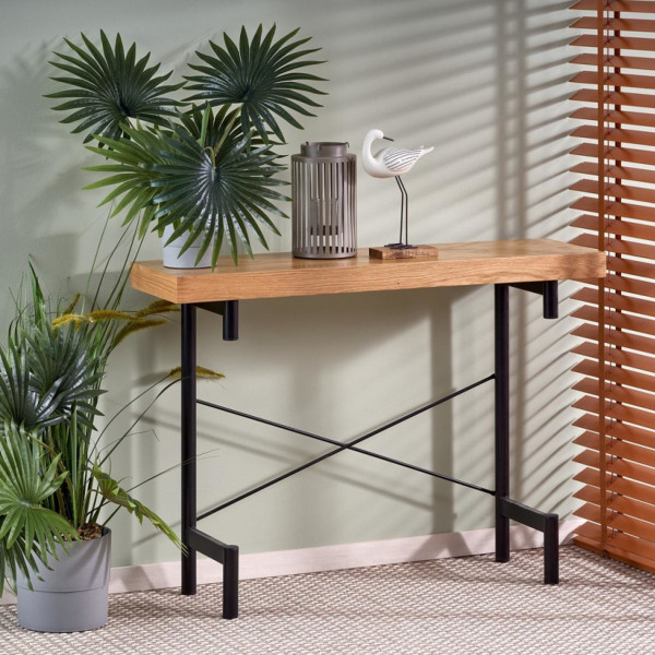 STASH modern konzolasztal –  tölgy / fekete – 106 cm