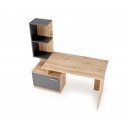 GRID modern íróasztal integrált polcokkal – Artisan tölgy / grafit – 144 cm
