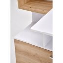 GRID modern íróasztal integrált polcokkal – fehér / tölgy – 144 cm