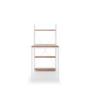 RACK modern íróasztal 3 polccal – tölgy / fehér – 120 cm
