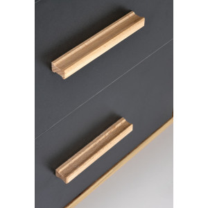 SWITCH variálható íróasztal fiókokkal és polcokkal –  tölgy / antracit – 134–210 cm