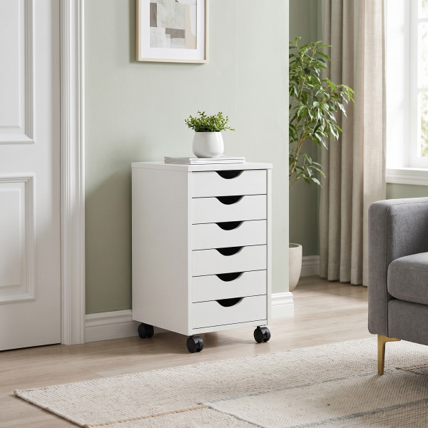 STACKER modern görgős fiókos konténer – fehér – 37 cm