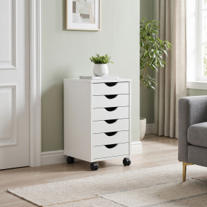 STACKER modern görgős fiókos konténer – fehér – 37 cm HALMAR