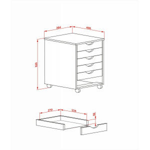 STACKER modern görgős fiókos konténer – fehér – 37 cm