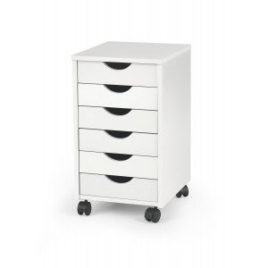 STACKER modern görgős fiókos konténer – fehér – 37 cm HALMAR