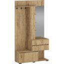 ENTRY modern előszobabútor tükörrel és tárolókkal – arany tölgy – 120 cm
