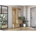 ENTRY modern előszobabútor tükörrel és tárolókkal – arany tölgy – 120 cm