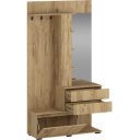 ENTRY modern előszobabútor tükörrel és tárolókkal – arany tölgy – 120 cm