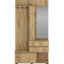 ENTRY modern előszobabútor tükörrel és tárolókkal – arany tölgy – 120 cm