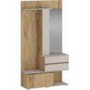 ENTRY modern előszobabútor tükörrel – arany tölgy / kasmír – 120 cm
