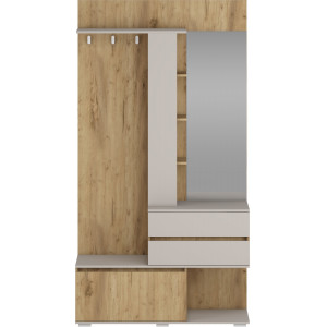 ENTRY modern előszobabútor tükörrel – arany tölgy / kasmír – 120 cm