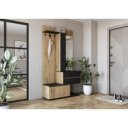 ENTRY modern előszobabútor tükörrel – arany tölgy / fekete – 120 cm
