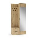 HALL modern előszobabútor tükörrel – arany tölgy – 100 cm