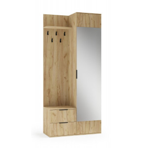 HALL modern előszobabútor tükörrel – arany tölgy – 100 cm Előszoba bútorok
