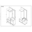 NOOK modern előszobabútor tükörrel –  tölgy – 90 cm