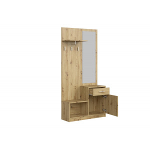 NOOK modern előszobabútor tükörrel –  tölgy – 90 cm