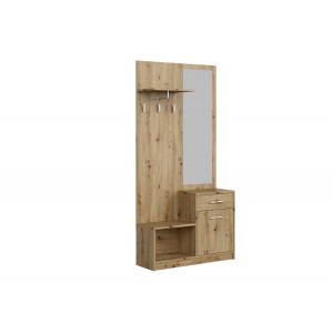 NOOK modern előszobabútor tükörrel –  tölgy – 90 cm