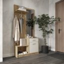 NOOK modern előszobabútor tükörrel – tölgy / kasmír – 90 cm