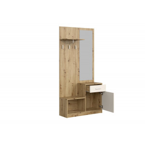NOOK modern előszobabútor tükörrel – tölgy / kasmír – 90 cm
