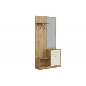 NOOK modern előszobabútor tükörrel – tölgy / kasmír – 90 cm Előszoba bútorok