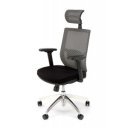 FLEX ergonomikus forgószék állítható fejtámlával – fekete / szürke