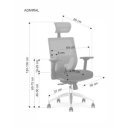 FLEX ergonomikus forgószék állítható fejtámlával – fekete / szürke