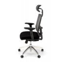 FLEX ergonomikus forgószék állítható fejtámlával – fekete / szürke
