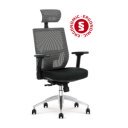 FLEX ergonomikus forgószék állítható fejtámlával – fekete / szürke
