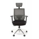 FLEX ergonomikus forgószék állítható fejtámlával – fekete / szürke