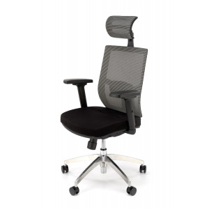 FLEX ergonomikus forgószék állítható fejtámlával – fekete / szürke