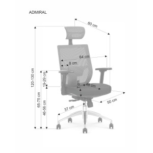 FLEX ergonomikus forgószék állítható fejtámlával – fekete / szürke
