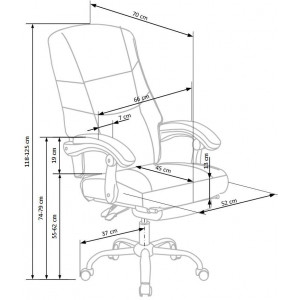 RIDER modern forgószék lábtartóval – fekete