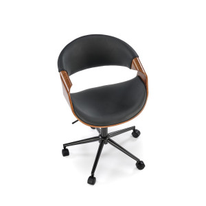 CURVE modern forgószék – fekete / dió
