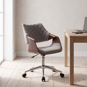 SWAY modern forgószék – szürke / dió HALMAR