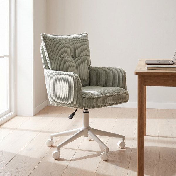 NEST modern forgószék – világosszürke / fehér