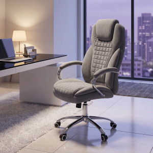 THRONE modern forgószék – szürke / króm HALMAR