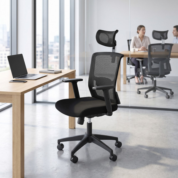 MESH modern ergonomikus forgószék – fekete