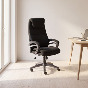 STRIPE modern forgószék – fekete HALMAR