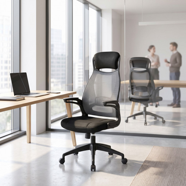 GLIDE modern forgószék – fekete / szürke