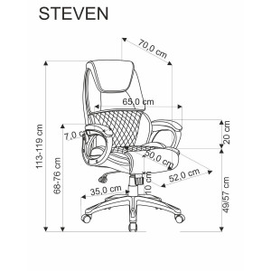 RANGE modern forgószék – fekete / szürke