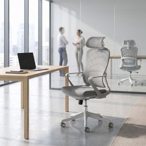 BREEZE modern forgószék – szürke / fehér HALMAR