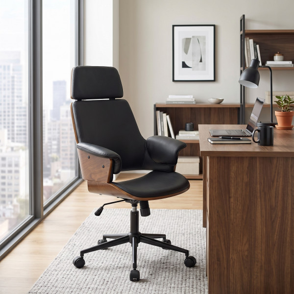 CRAFTLINE modern forgószék – dió / fekete